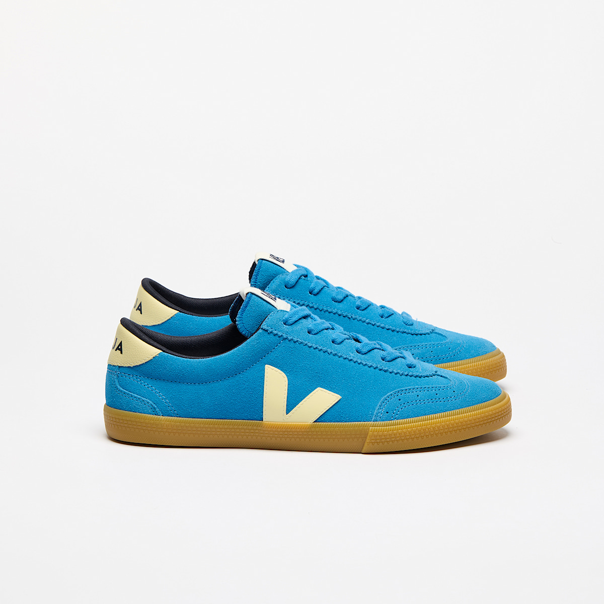 veja sneakers volley pelle-scamosciata blu VO0320512 Lateral view