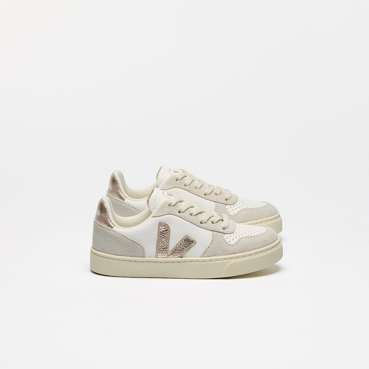 veja baskets small-v-10-laces cuir blanc CX0520620 Lateral view