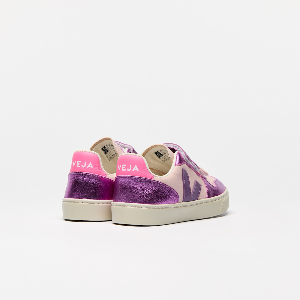 veja baskets small-v-10 cuir violet CV0520648 Back view