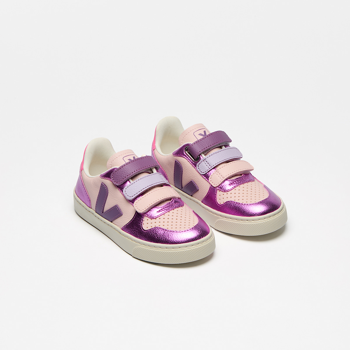 veja baskets small-v-10 cuir violet CV0520648 Top view