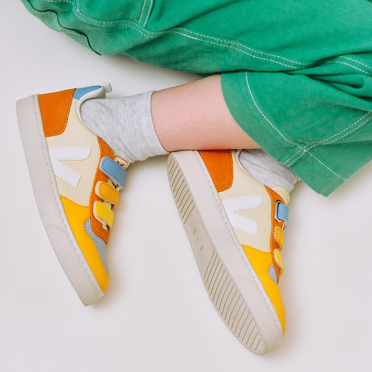 veja sapatilhas small-v-10 couro multicolor CV0503271
