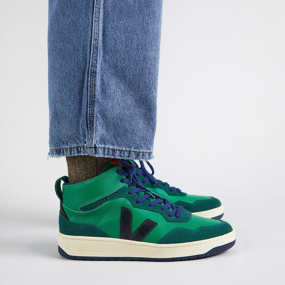 veja baskets v-95 cuir vert QZ2003686