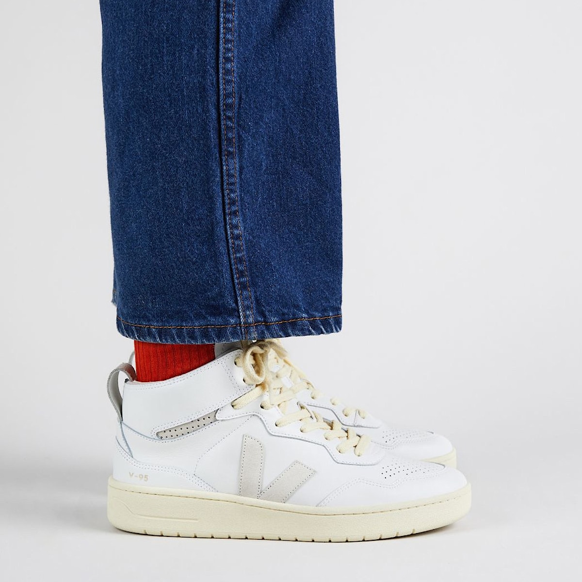 veja sapatilhas v-95 couro branco QZ2003683