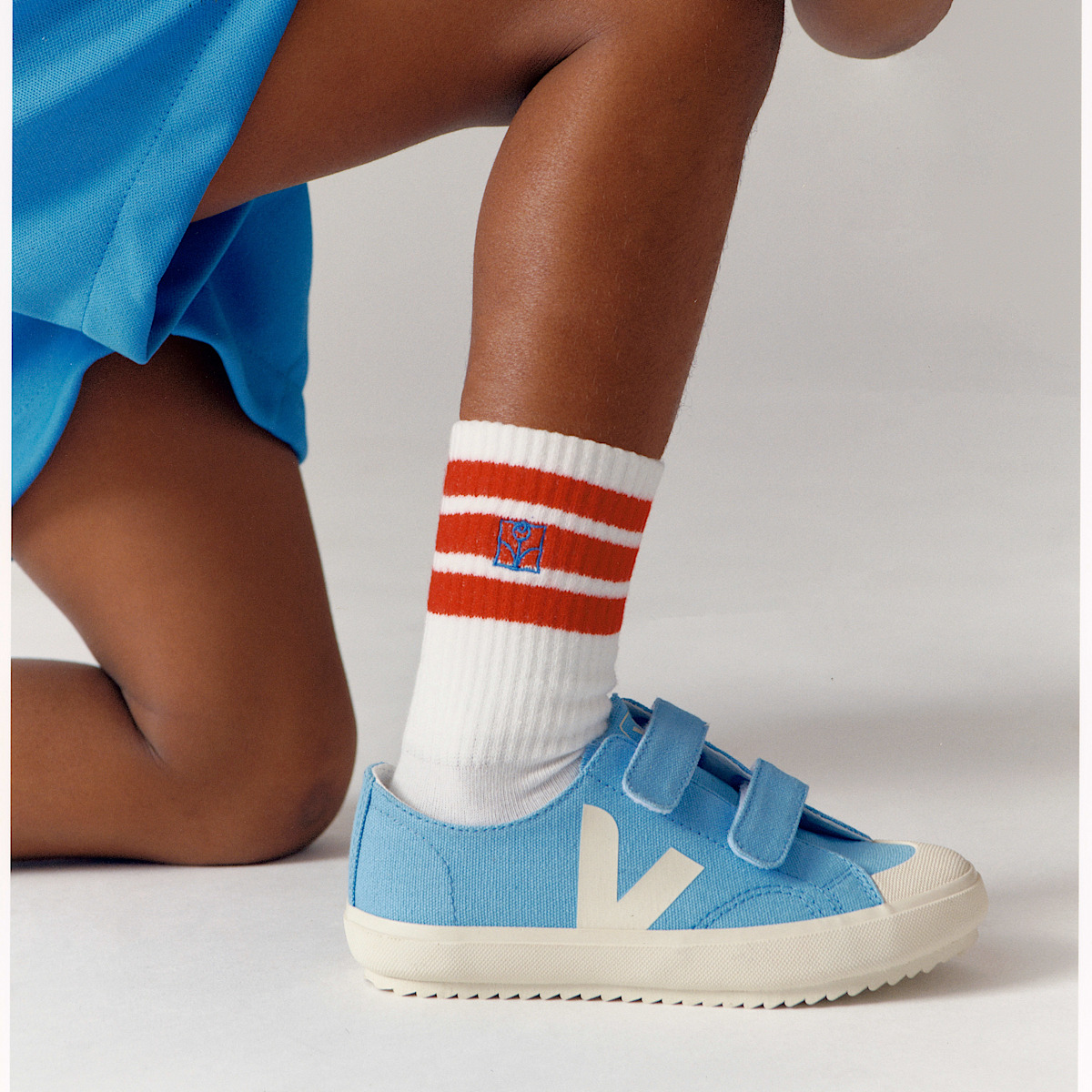 veja baskets small-ollie coton-biologique bleu OV0103617