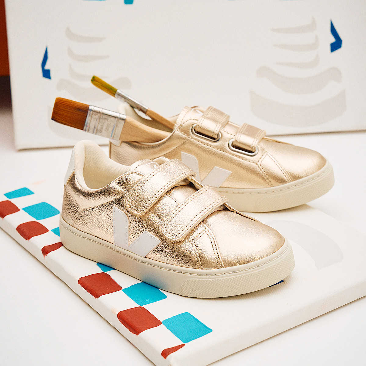 veja sneakers small-esplar leather gold SV0502418