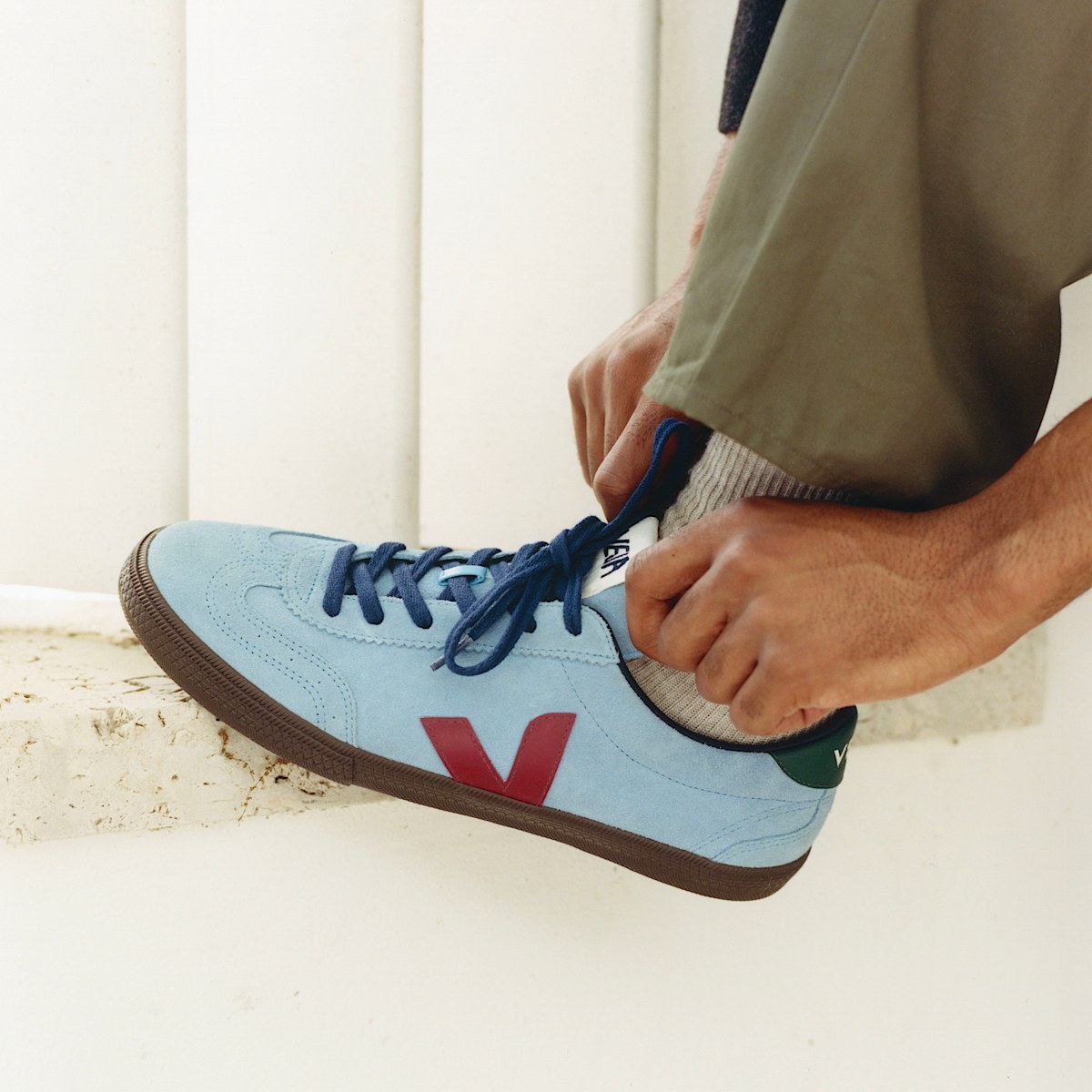 veja sneaker volley wildleder blau VO0303722