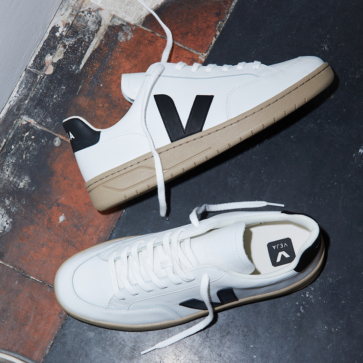 veja zapatillas v-12 cuero blanco XD0203640