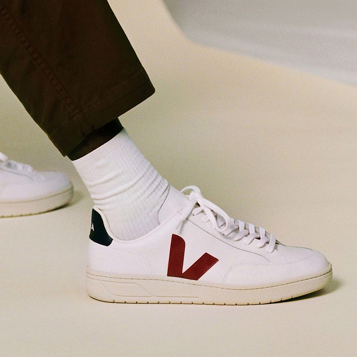 veja zapatillas v-12 cuero blanco XD0201955