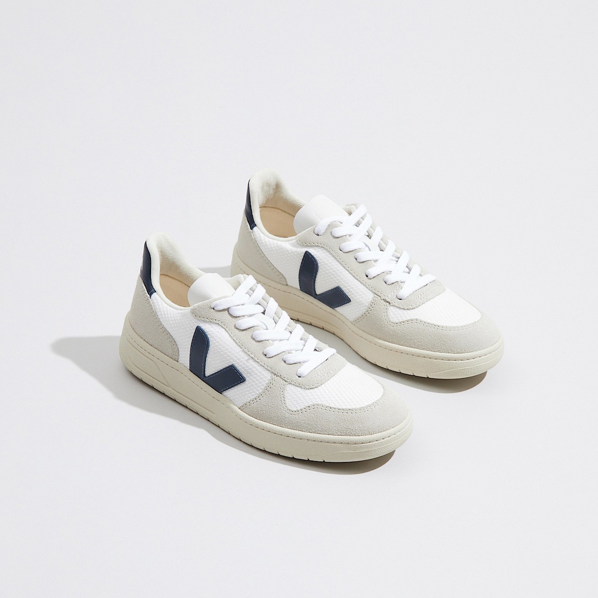 veja sneakers v-10 ekologisk-bomull vit VX0101380