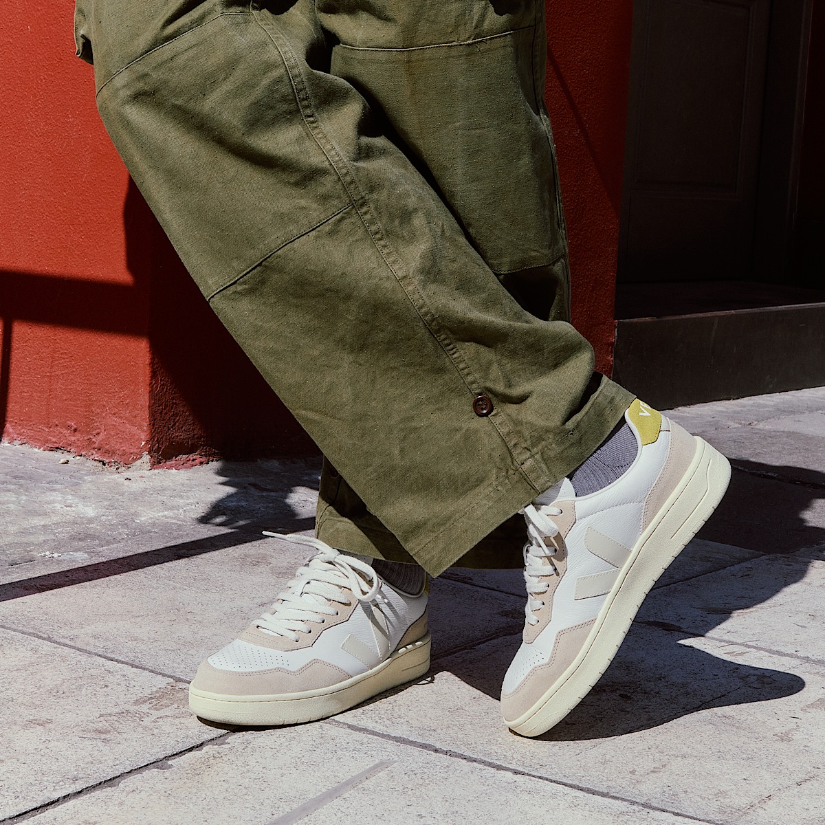 veja baskets v-90 cuir-biologique beige VD2003704
