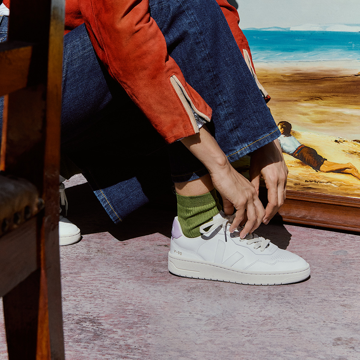 veja v-90 cuir blanc VD2003708B490