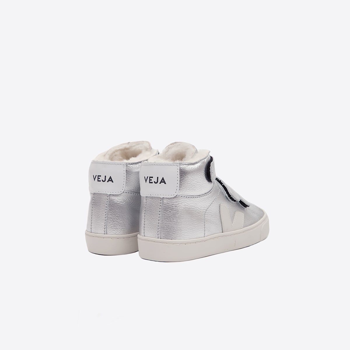 veja sneakers small-esplar-mid-fur fourré argenté MF0801218 Back view