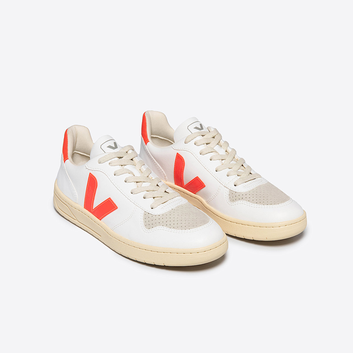 veja sneakers v-10 皮革 白色 VX0703152 Top view