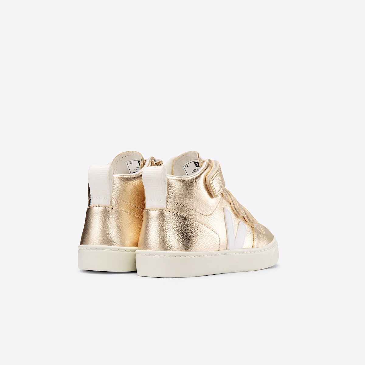 veja sneakers small-v-10-malha leather gold DX0502418 Back view