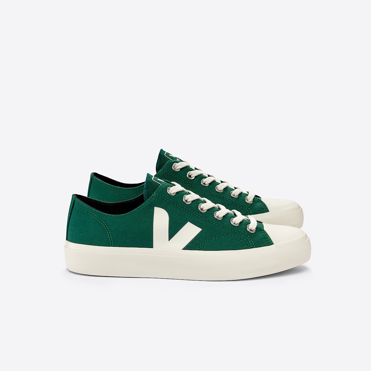 veja sneakers wata-ii-low organic-cotton green PL0102836 Lateral view