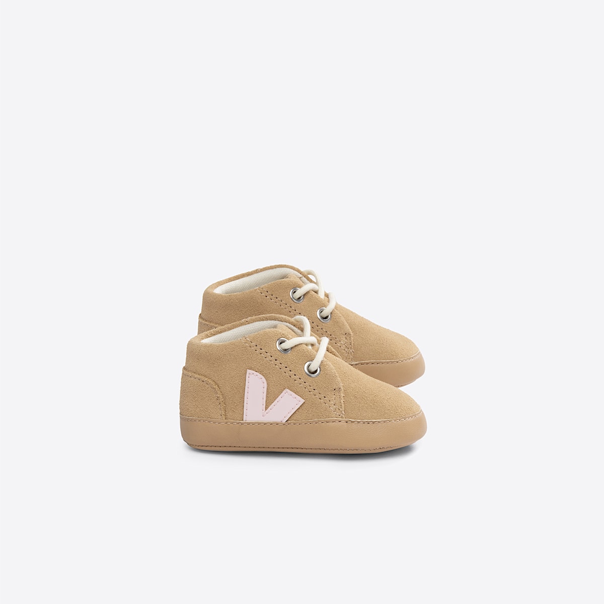 veja sapatilhas baby camurça bege BB0303280 Lateral view
