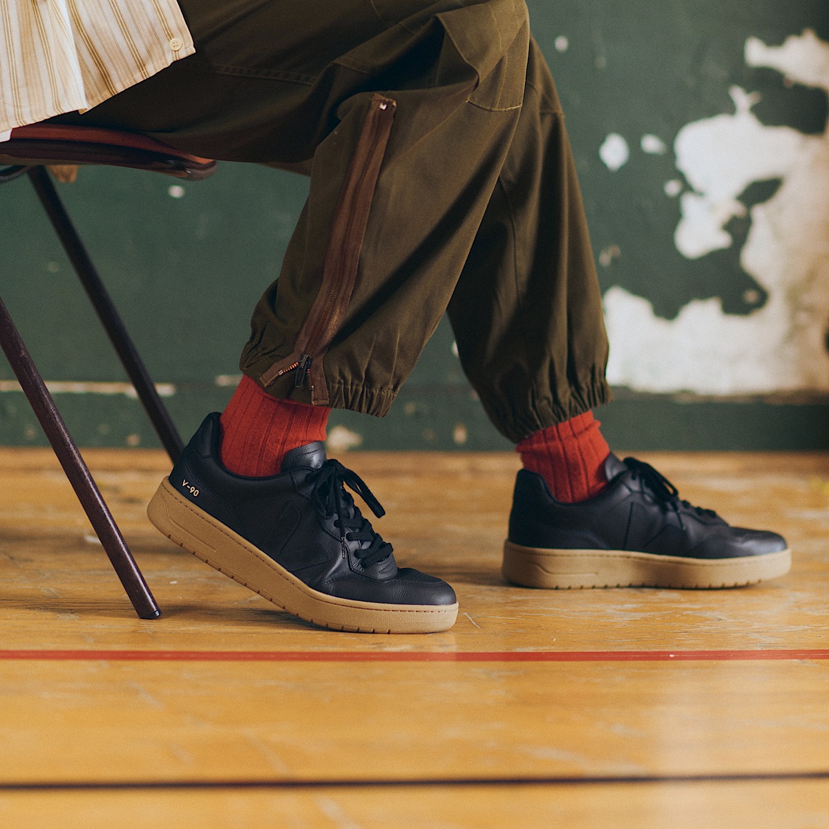 veja baskets v-90 cuir noir VD2003896