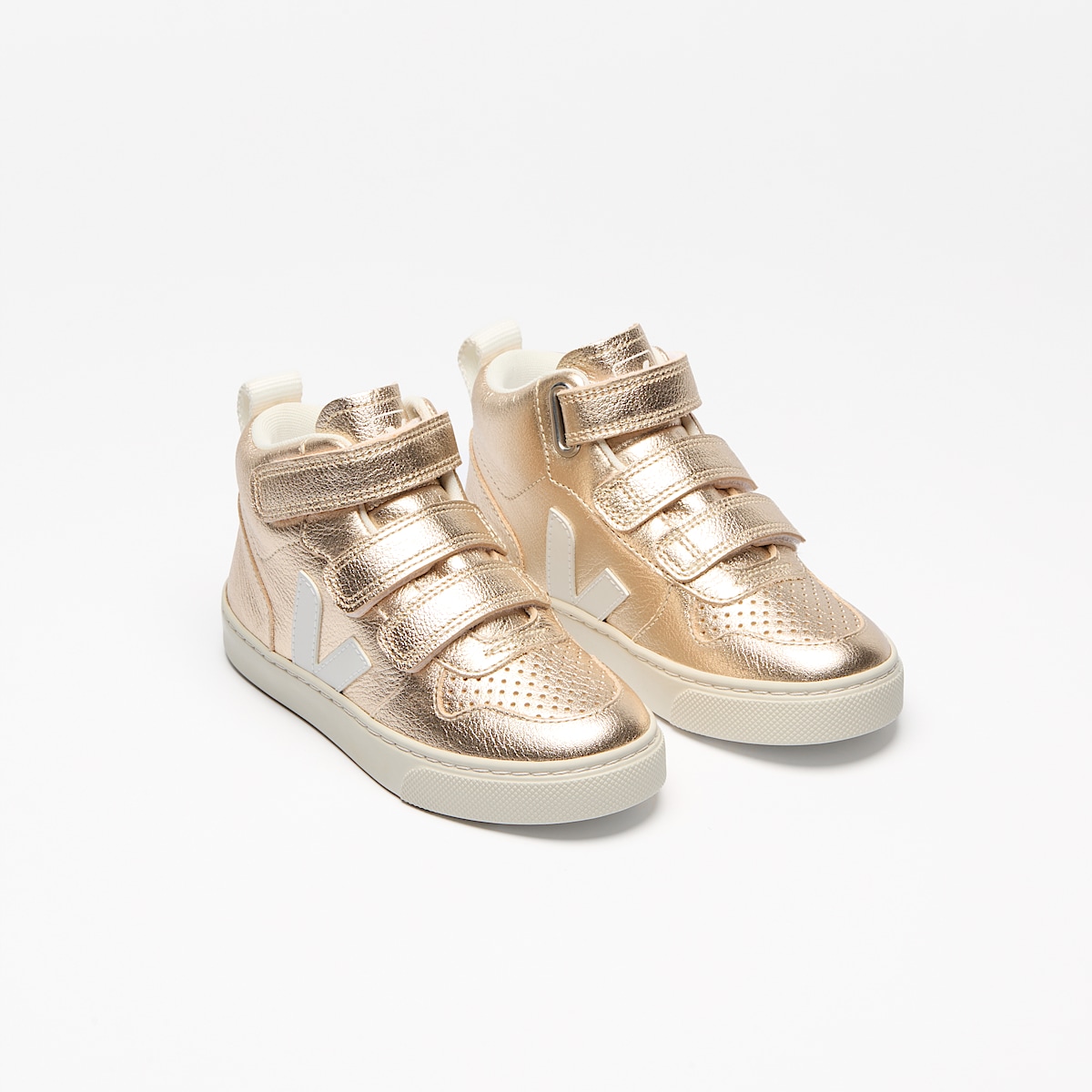 veja baskets small-v-10-mid cuir doré DV0503037 Top view