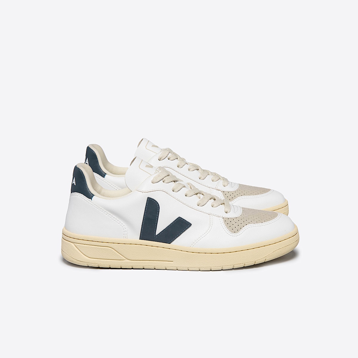 veja sneakers v-10 couro branco VX0703272 Lateral view