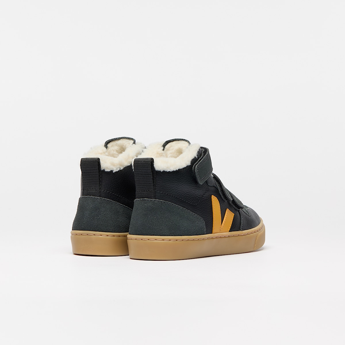 veja baskets small-v-10-mid-winter fourré noir DF0503814 Back view