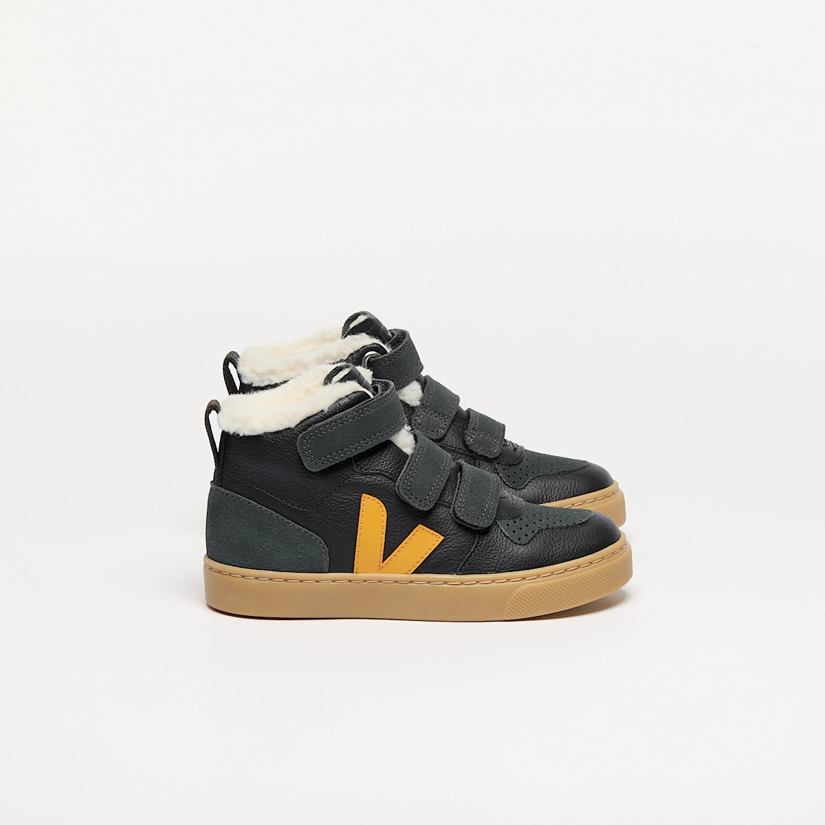 veja baskets small-v-10-mid-winter fourré noir DF0503814 Lateral view