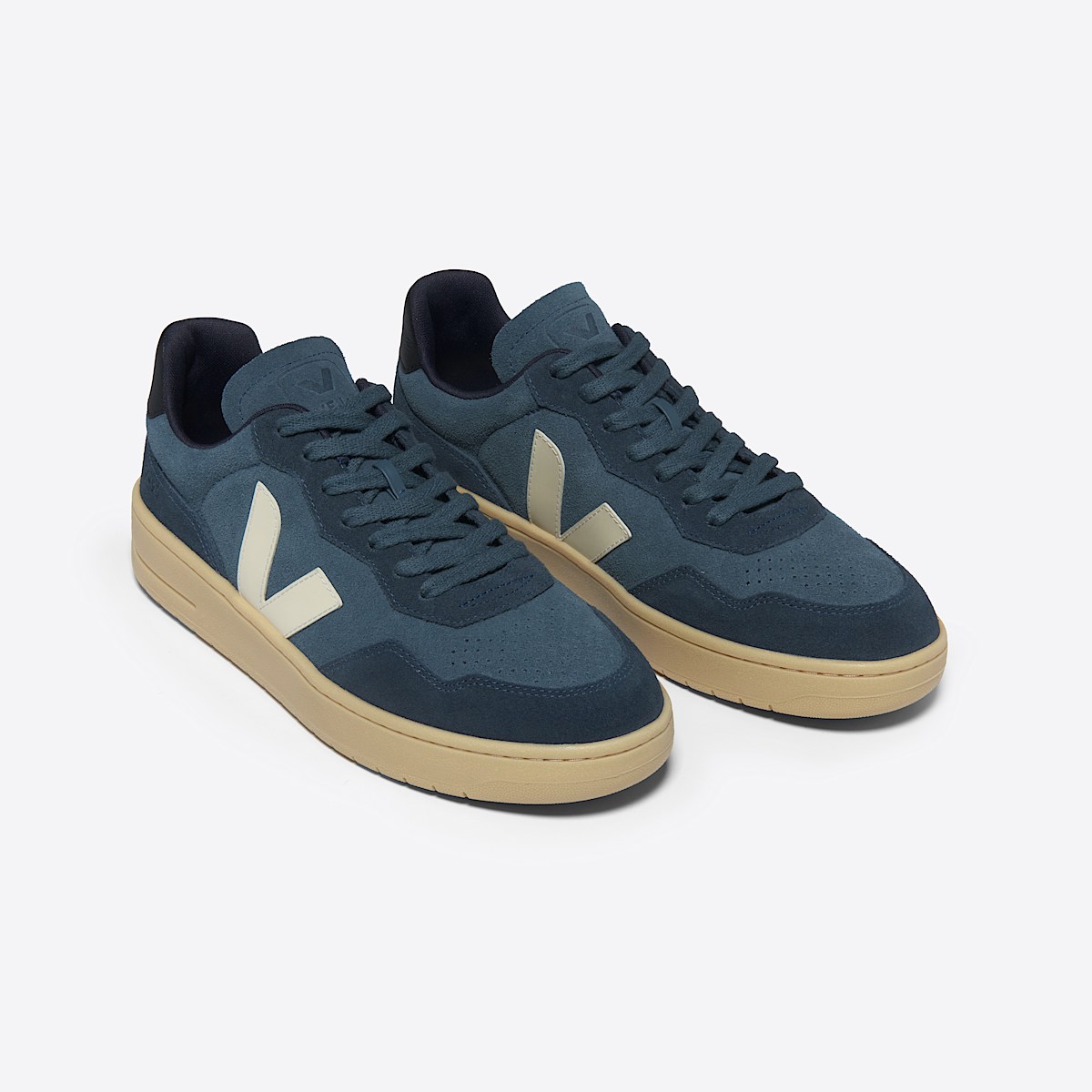 veja sneakers v-90 pelle-scamosciata blu VD0303848 Top view