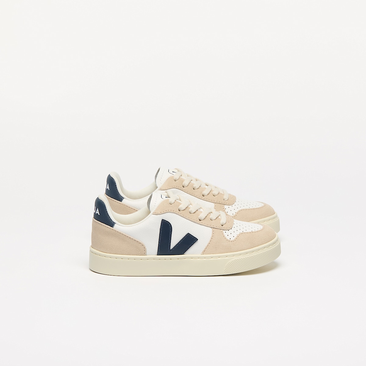 veja sapatilhas small-v-10-laces couro branco CX0503807 Lateral view