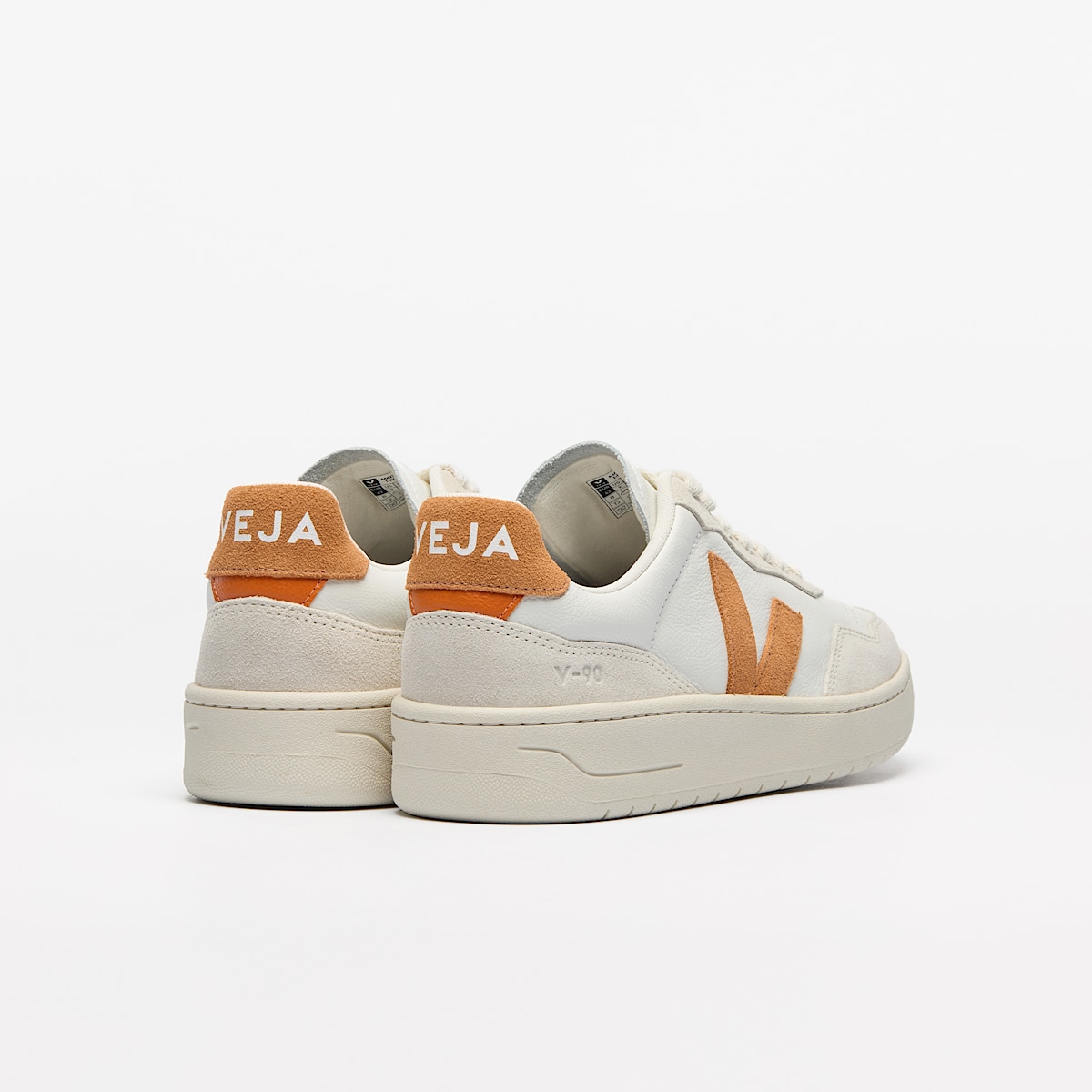 veja sapatilhas v-90 couro branco VD2003389 Back view