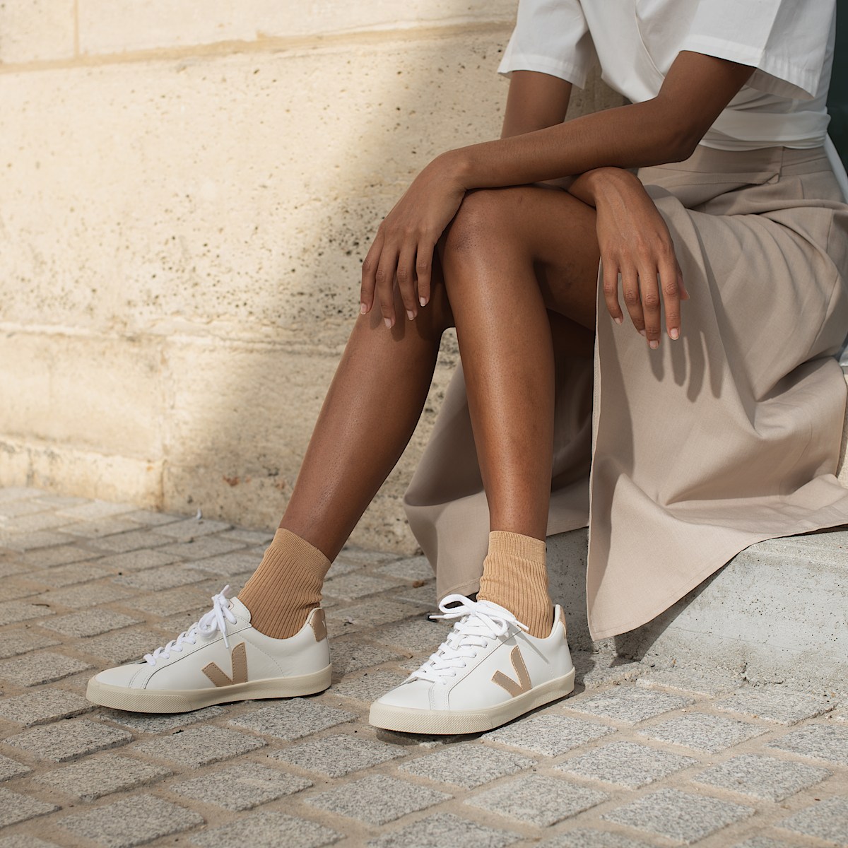 veja baskets esplar-logo cuir blanc EO0202490