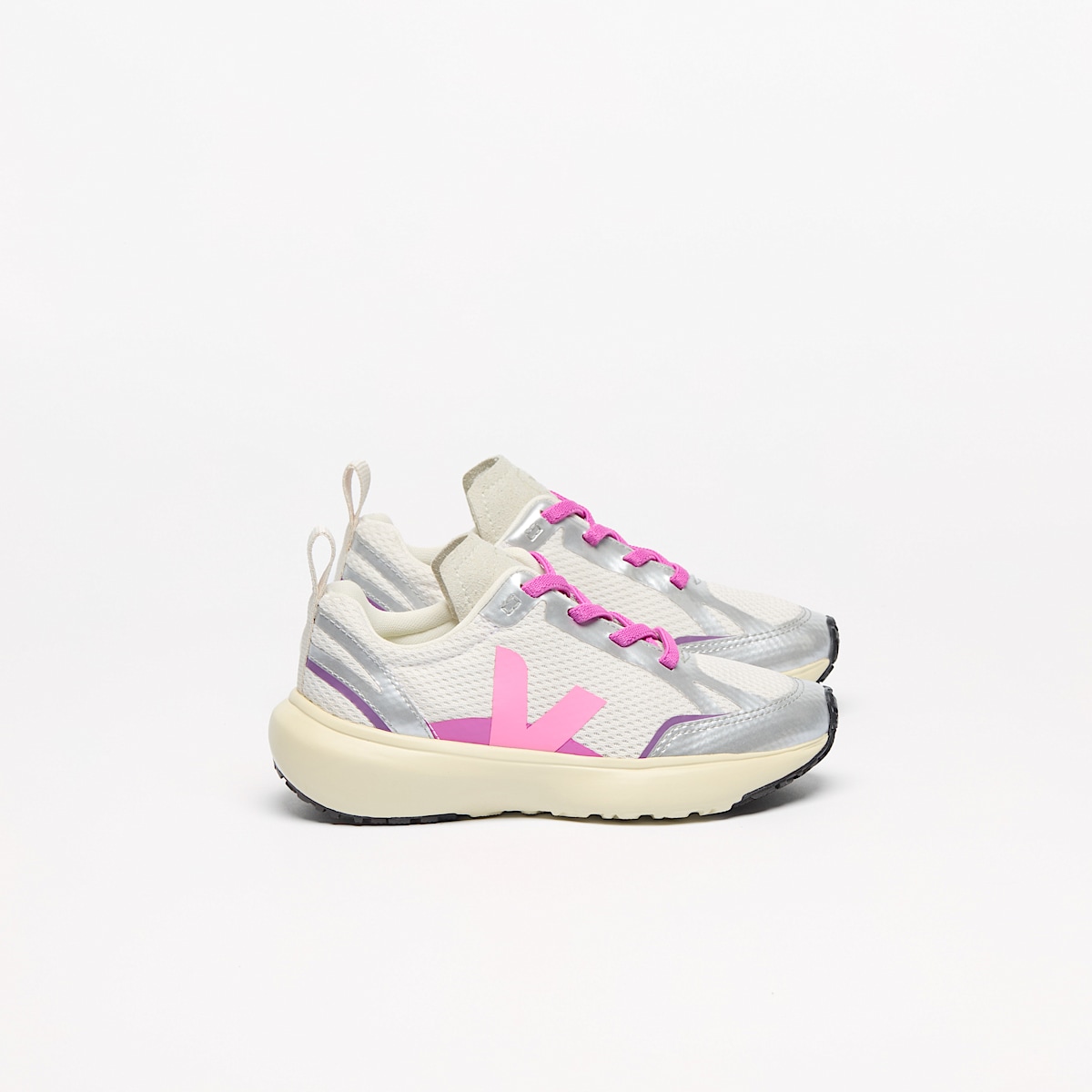 veja sneakers small-canary-light riciclato argento YL1803821 Lateral view