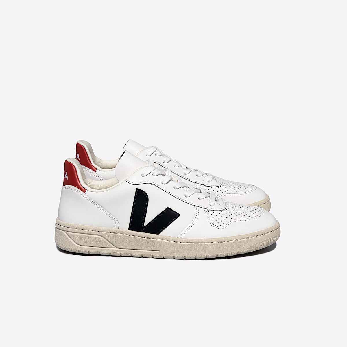 veja sneakers v-10 couro branco VX0201267 Lateral view