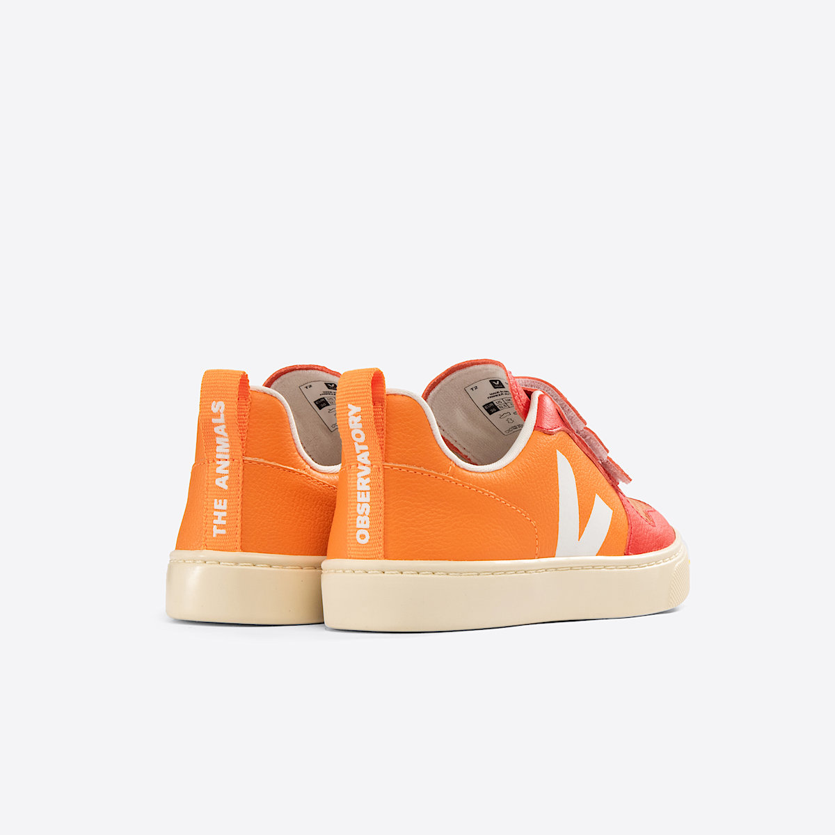 veja small-v-10 couro laranja CV0503283