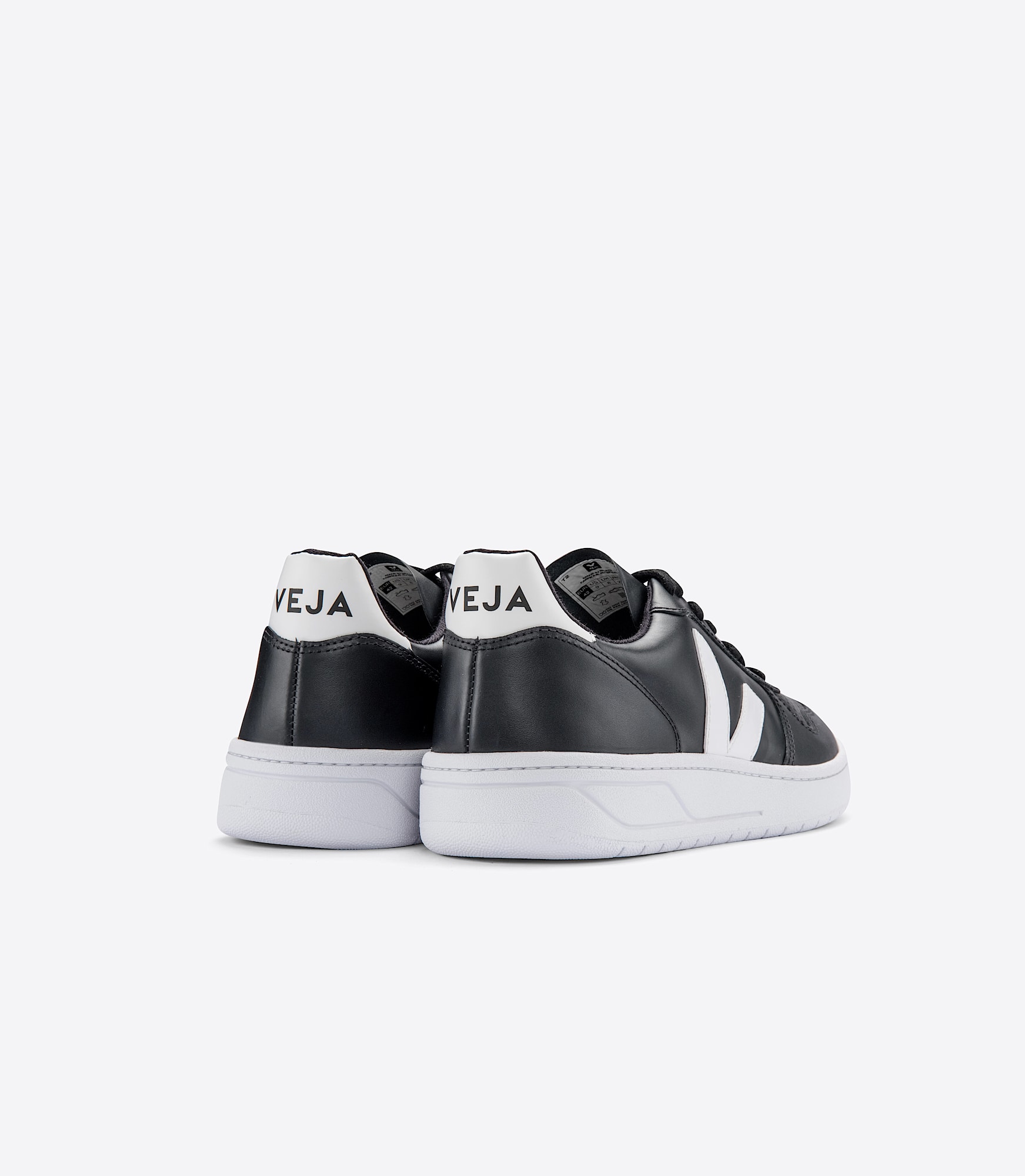 V-10 LEATHER BLACK WHITE WHITE SOLE | VEJA
