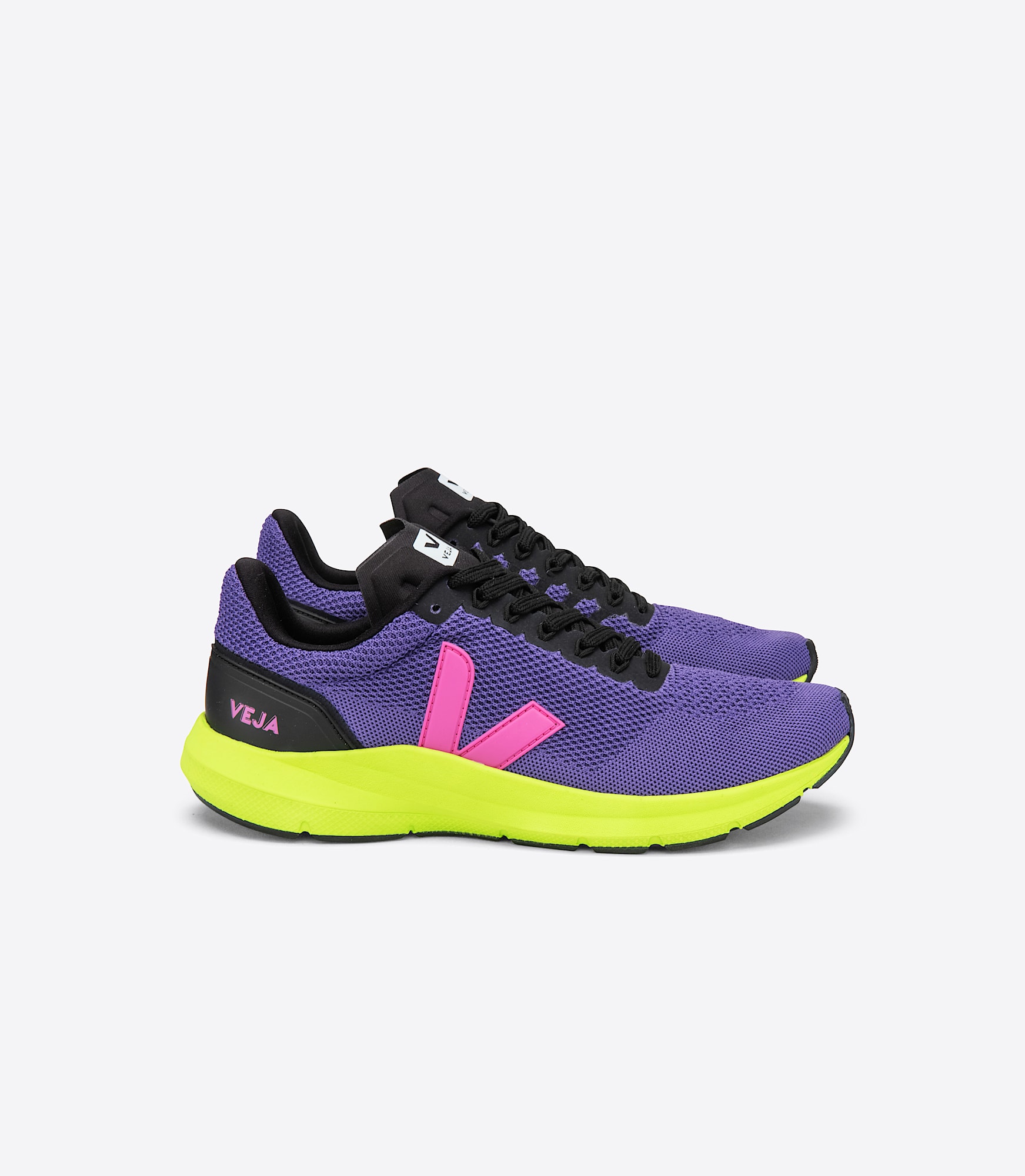スニーカー Veja Marlin Lt V-Knit Fluo Sneaker MARLIN LT V-KNIT BLACK KAKI JAUNE FLUO | VEJA