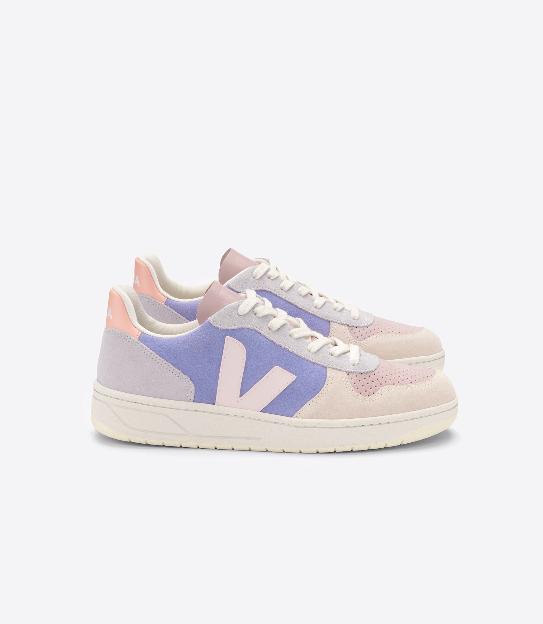 VEJA V-10 suede-trimmed leather sneakers | NET-A-PORTER