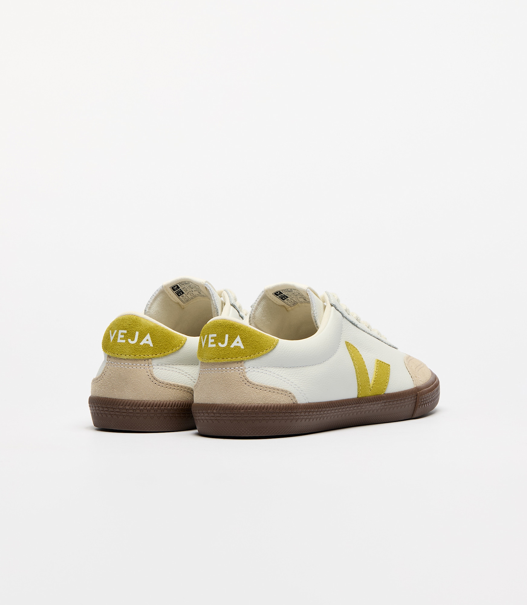 【関税込み】Volley Sneakers - Veja - Leather - White Veja Volley Leather Sneakers in White with Aqua – Overstock