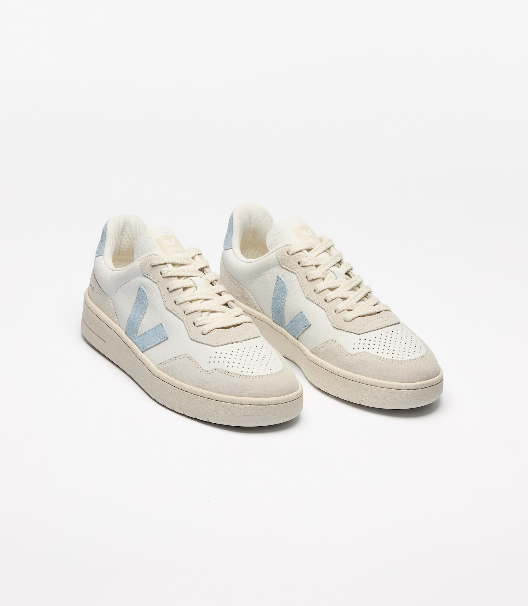 V-90 LEATHER WHITE STEEL | VEJA