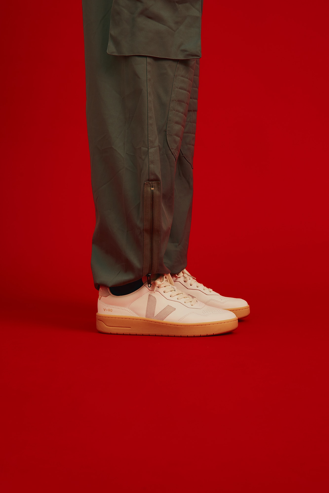 V-90 LEATHER WHITE LIGHT GREY NATURAL | VEJA