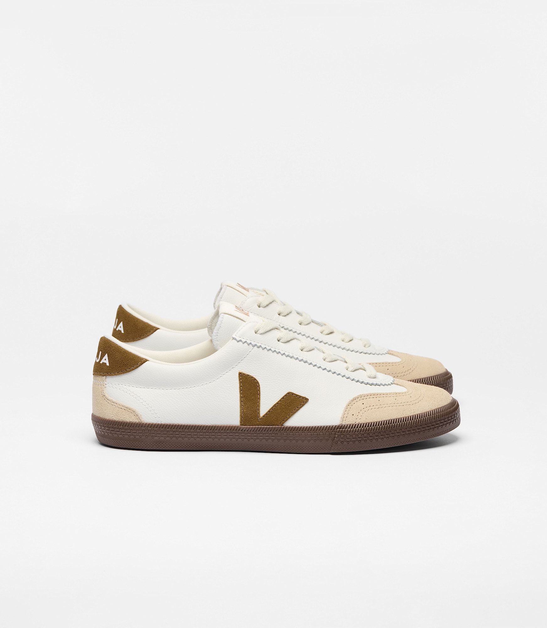 VOLLEY LEATHER WHITE TENT BARK | VEJA