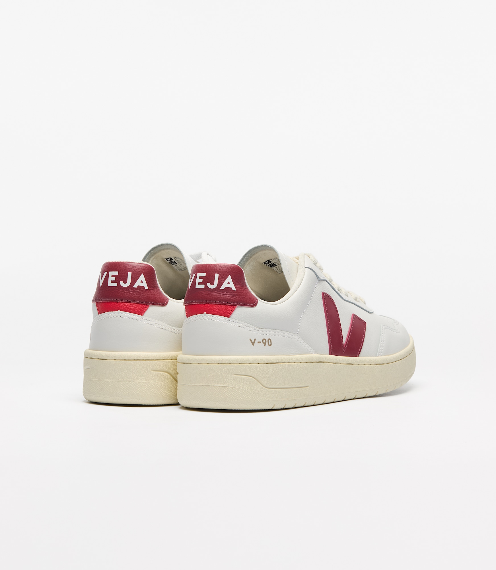 【送料&関税込】Veja Sneakers V-10 In White And Marsala Leat veja-sneakers-v-90-organic-