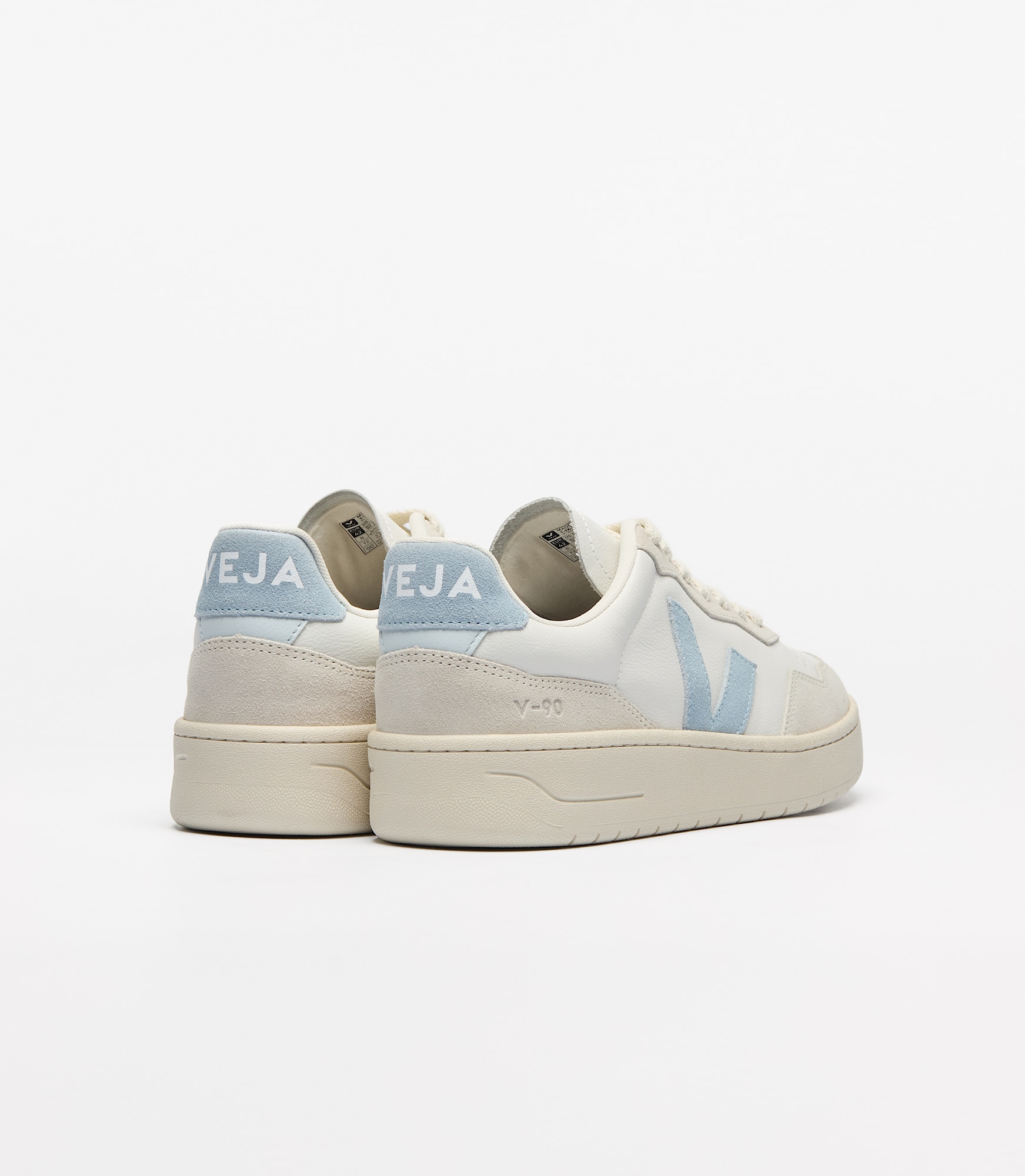 V-90 LEATHER WHITE STEEL | VEJA