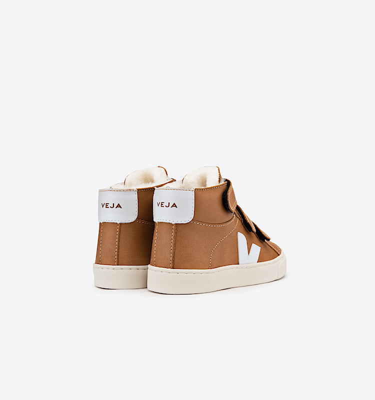 veja sneakers small-esplar-mid-fur felpudo castanho MF0800333 Back view