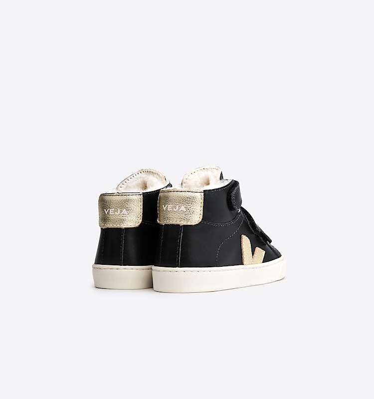 veja sneakers small-esplar-mid-fur 毛皮 黑色 MF0801336 Back view