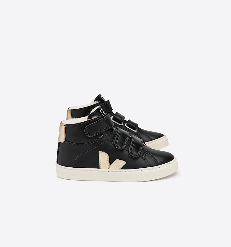 veja sneakers small-esplar-mid-fur felpudo preto MF0801336 Lateral view