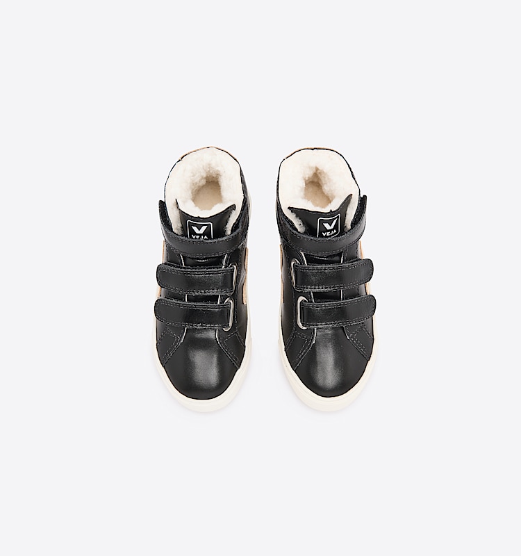 veja sneakers small-esplar-mid-fur felpudo preto MF0801336 Top view