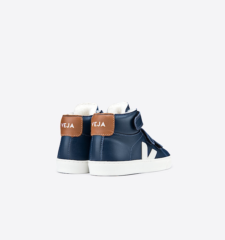 veja sneakers small-esplar-mid-fur felpudo azul MF0801493 Back view