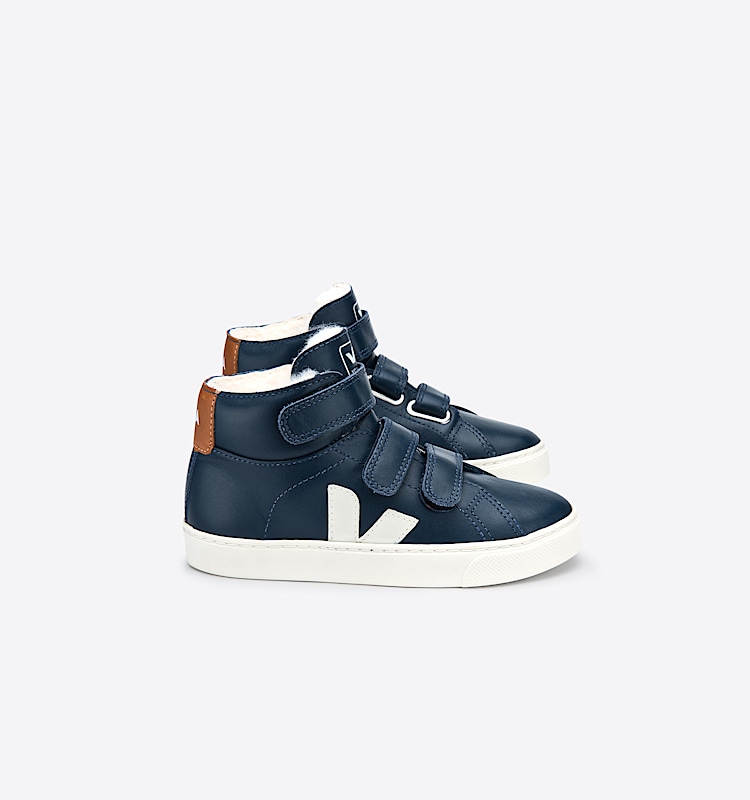 veja sneakers small-esplar-mid-fur felpudo azul MF0801493 Lateral view