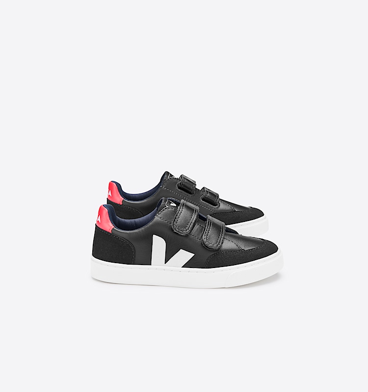 veja sneakers small-v-12 couro preto XV0201597 Lateral view