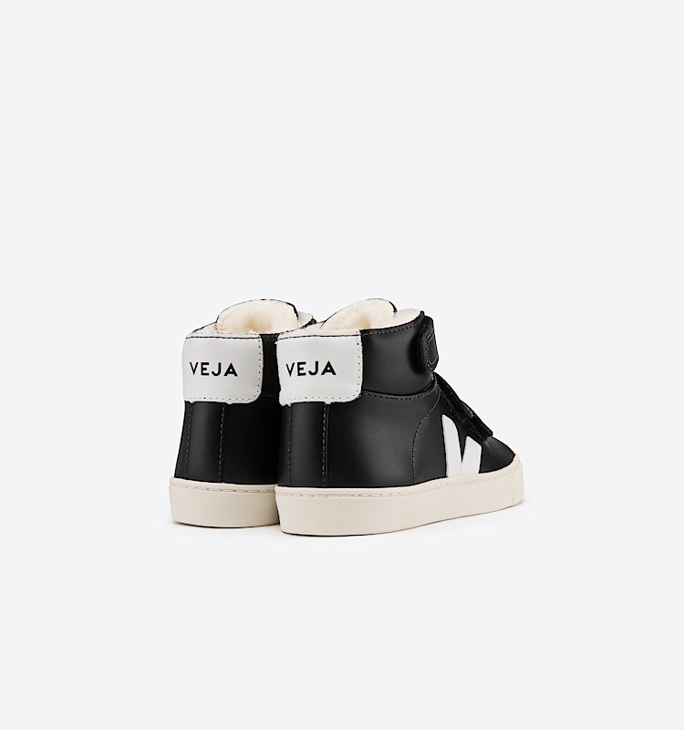 veja sneakers small-esplar-mid-fur felpudo preto MF0800019 Back view