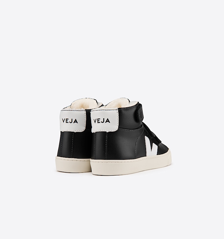 veja sneakers small-esplar-mid-fur 毛皮 黑色 MF0800019 Back view